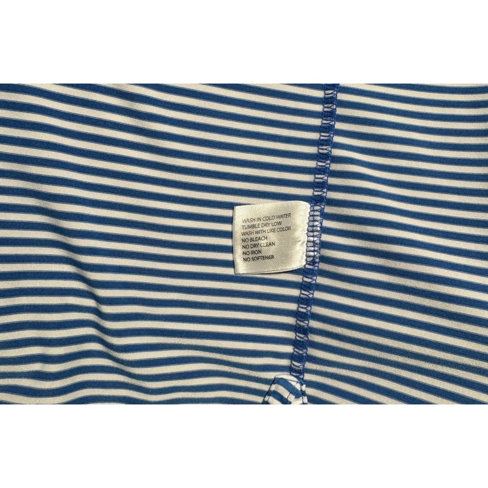 Rhoback Men's XL Polo Shirt Blue White Striped Short Sleeve Golf PP0025 - Picture 5 of 6